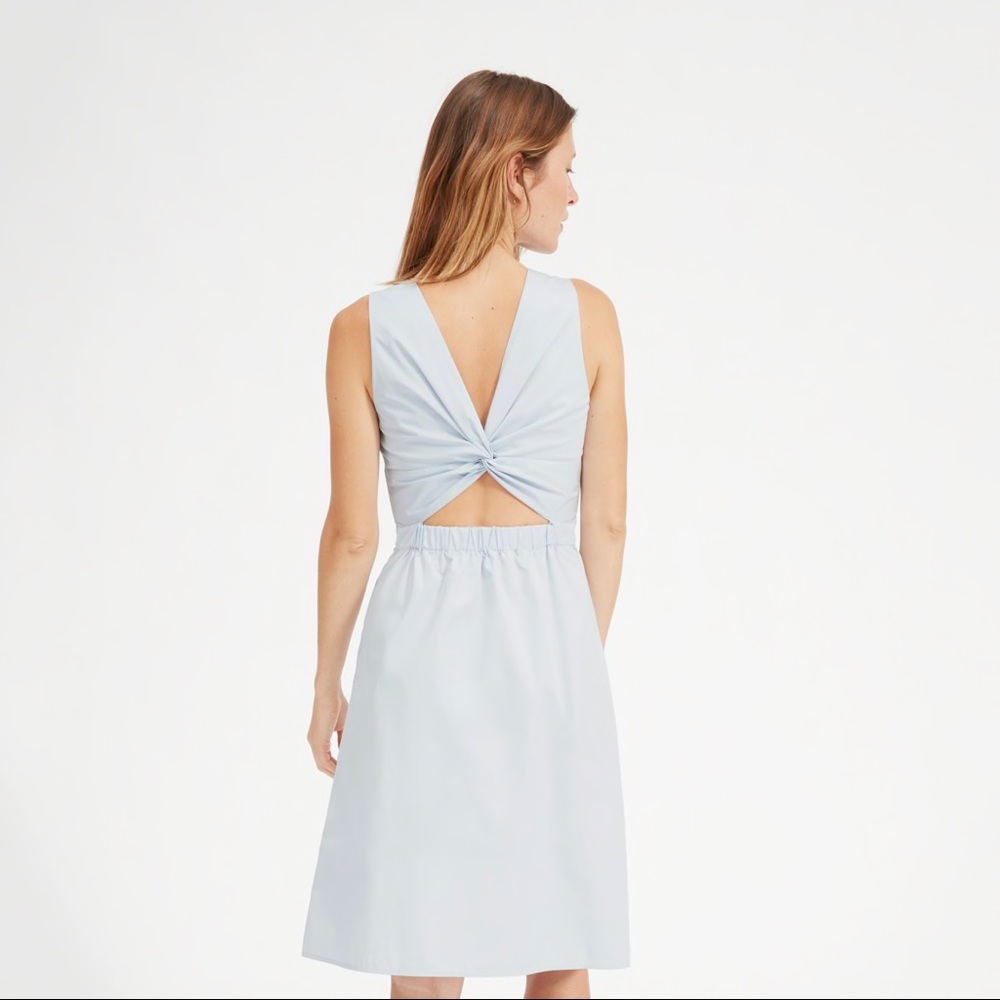 NWT Everlane Clean Cotton Twist-Back Dress
